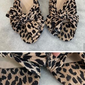LOEFFLER RANDALL Emilia Leopard Animal Print Pleated Knot Bow Sandal
